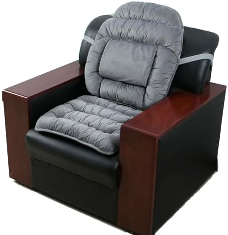 ALIBO Large Size Nonslip Back Support Cushion Low Back Pain Relief Pillow Seat Cushion with Lumbar Rest for Office Chair,Recliner,Rocking Chair,Wheelchair,Auto Car with Long Adjustable Straps