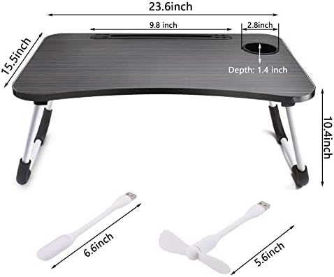 Slendor Foldable Lap Desk with Cup Holder for Bed, Couch, Floor