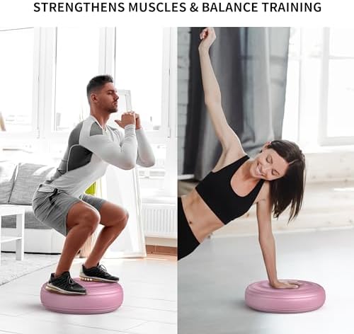 Inflated Wobble Cushion,Dyna Disc,Circular Non-slip Texture for Comfortable Sitting,Wiggle Seat to Improve Posture, Fitness, Stability for Sensory Adults,Balance Seat with Pump for Core Strength