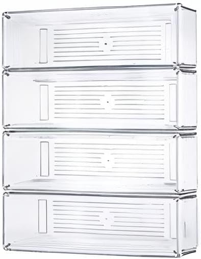 Kingrol 12 Pack Clear Drawer Organizers, 9 x 3 x 2 Inch Drawer Divider Storage Bins, Desk Storage Box Set for Kitchen Bedroom Bathroom Office Craft Supplies