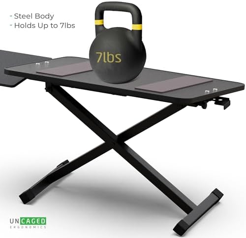 Uncaged Ergonomics Adjustable Keyboard Riser for Desk & Mouse Stand (Black)