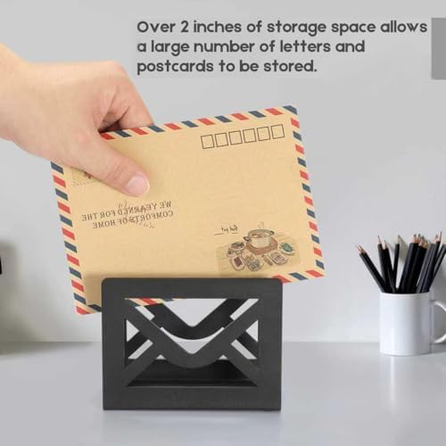 Desktop Letter Holder, Metal Desktop Mail Holder for Desk