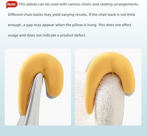 SheRest Office Chair Neck Pillow, Memory Foam Ergonomic Nap Pillow Office Chair Headrest Accessory, Neck Support Pillow Ideal for Office and Gaming, Yellow