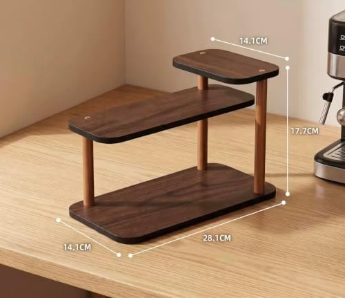 HealthEmpire 3-Tier Cosmetic Organizer Shelf for Countertop – Wooden Makeup & Skincare Storage Rack, Bathroom Vanity Display Stand for Perfume, Toiletries & Office Desk Organization (Brown)