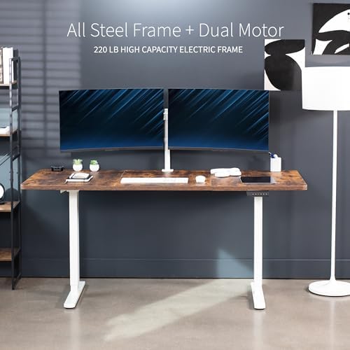 VIVO Rustic Vintage Brown 71 x 30 in Standing Desk, DESK-KIT-E2W7N