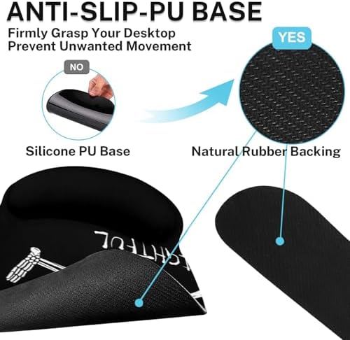 Britimes Ergonomic Mouse Pad Set with Wrist Rest, Black Skull Skeleton