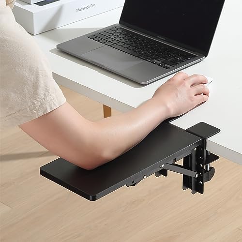 ETHU Compact Foldable Desk Extender Tray with Clamp, 11.8x5.9, Black