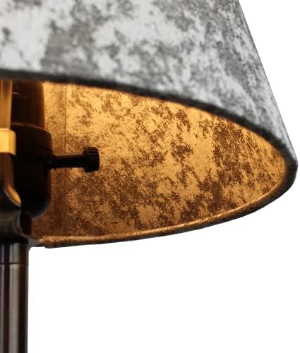 FenchelShades.com Lampshade 6" Top Diameter x 10" Bottom Diameter x 8" Slant Height 6x10x8" with Spider Attachment Diameter 0.4 Inch for Lamps with a Harp (Couture Crushed Sterling)