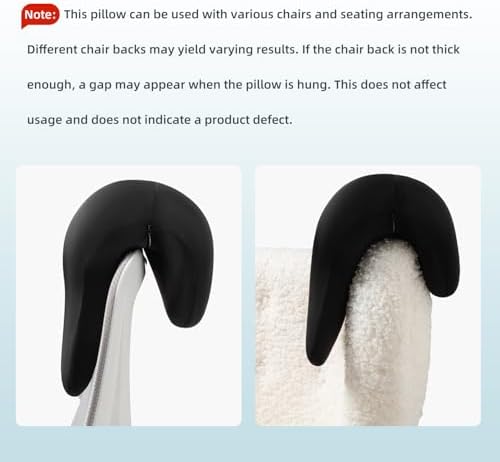 SheRest Office Chair Neck Pillow, Memory Foam Ergonomic Nap Pillow Office Chair Headrest Accessory, Neck Support Pillow Ideal for Office and Gaming, Black