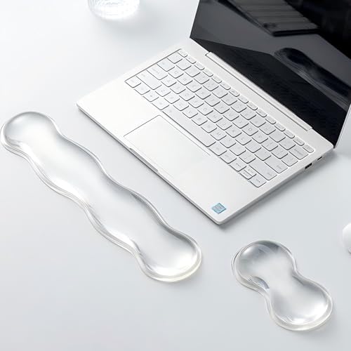 Clear Gel Wrist Rest for Keyboard, Keyboard Wrist Rest for Typing Pain Relief, Ergonomic Keyboard Arm Rest, Suitable for Office, Gaming, Computer, Laptop - Transparent