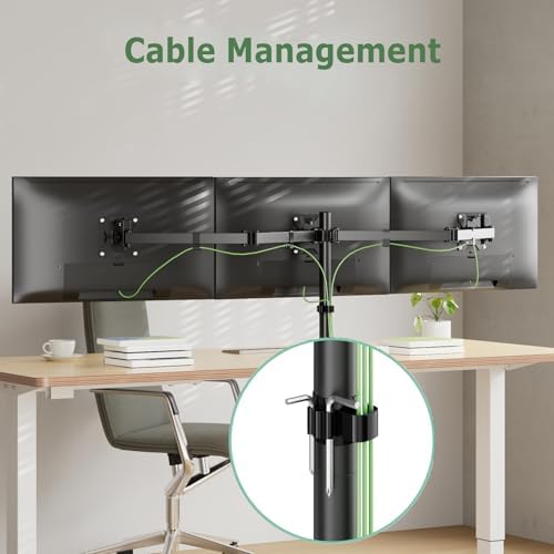 UPGRAVITY Triple Monitor Desk Mount Fits 3 Screens up to 27 inch