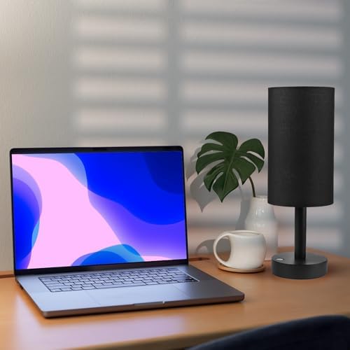 LALISU Cordless Table Lamp, 3 Color Portable Battery Lamp Wood Base Touch
