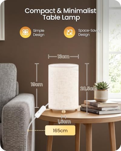 Small Table Lamps Set of 2, 8.1" Bedside Lamps Set 2 for Bedroom