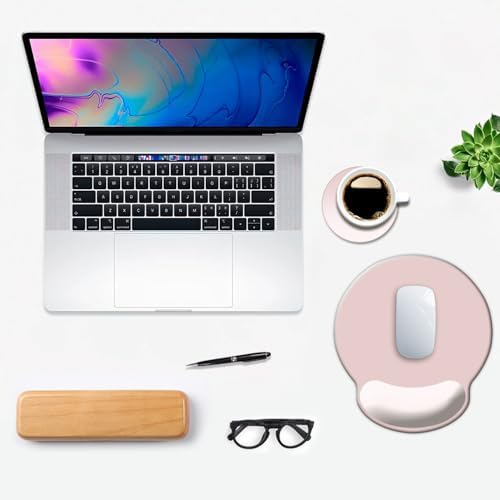 DOOKE ErgoComfort Wrist Rest Mouse Pad-Ergonomic Office Mousepad with Wrist Support-Non-Slip, Design Desk Accessories Mat for Home&Game Decor Chalk Pink