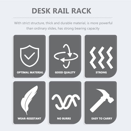 1 Set Underdesk Keyboard Tray Sliding Rails, 14-23 Inch Heavy Duty Steel Drawer Slides Ball Bearing Extension Rails Hardware Kit Pull Out Computer Keyboard Slides Quiet Mount Track Telescopic Runners