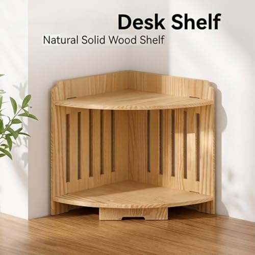 2-Tier Corner Desk Shelf Organizer – Right-Angle Desktop Storage Rack