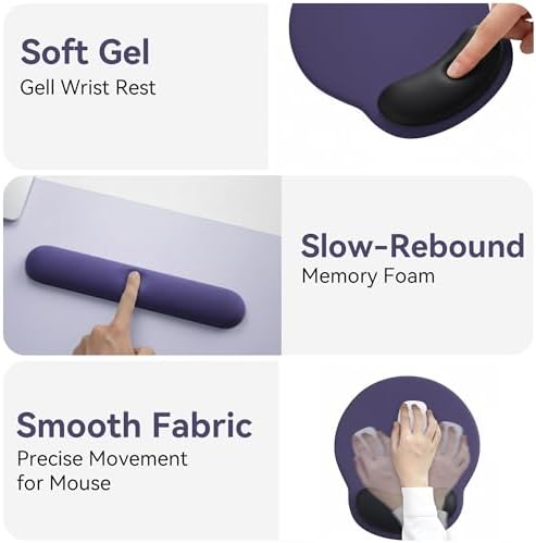 Mouse Pad with Keyboard Wrist Rest,Ergonomic Mousepad Support Set