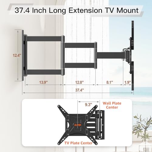 ELIVED Outdoor Long Arm TV Mount for 26-65" TVs, 37.4in Extension