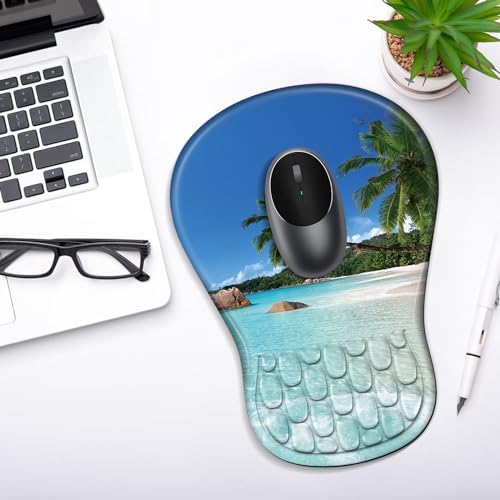 YIWEI Ergonomic Mouse Pad with Wrist Rest for Carpal Tunnel Pain Relief