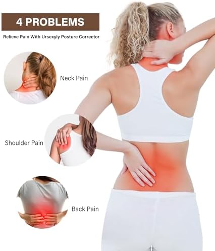 URSEXYLY Back Brace Posture Corrector for Women Breathable Posture Brace Back Adjustable Full Back Support,Upper and Lower Back Pain Relief(Medium,Black)