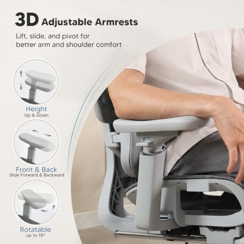 Office Chair Ergonomic with Dynamic Adjustable Lumbar Support