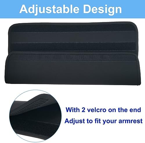 Chair Armrest Cover Office Chair Armrest Pads Adjustable Comfort Ergonomic Chair Armrest Pads Removable Durable Home Office Chair Armrest Covers – Neoprene, Black