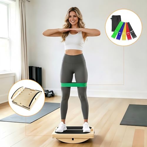 3-in-1 Slant Board for Calf-Stretching, 360° Balance Board - Wooden Incline Wedge Stretcher for Squats, Foot & Ankle Mobility, Portable Fitness Equipment, Balance Block for Heel Stretch