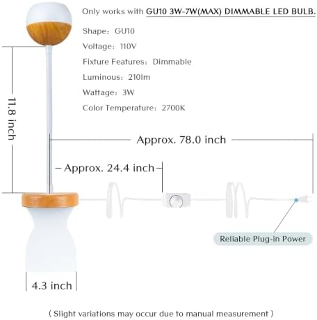 Solfres Patented Innovative Design Headboard Reading Light. No Drilling Book Light for Bedtime Reading. Dimmable LED Book Reading Lamp with Bulb. Movable & Flexible, Burlywood