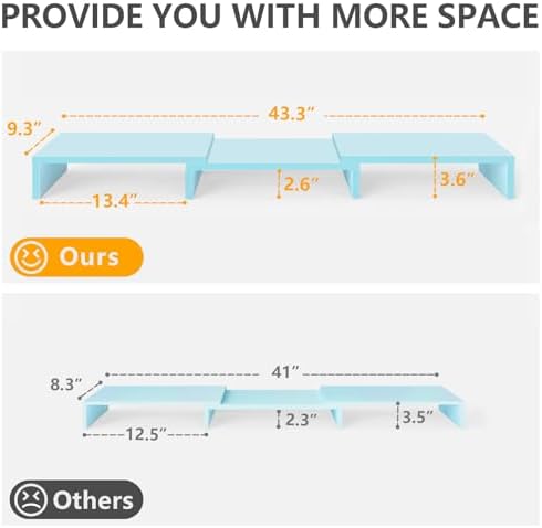 TAVR Dual Monitor Stand Riser, Wooden Computer Monitor Stand for 2 Monitors