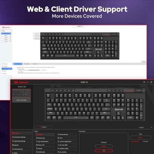 Redragon K580 Wired RGB Hall-Effect Magnetic Gaming Keyboard, Media Wheel