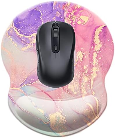 Mouse Pad with Wrist Support, Non Slip Mousepad Wrist Rest for Office, Computer, Laptop & Mac-Comfortable & Lightweight Ergonomic Support Mouse Mat(Pretty Marble-A)