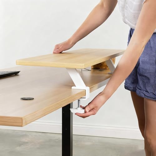 Clamp On Desk Shelf, Adjustable Desktop Extender Storage Organizer