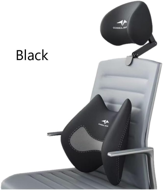 Memory Foam Headrest Attachment for Office Chair, Adjustable Lumbar Support Pillow, Elastic Sponge Head Pillow, Desk Chair Neck Support