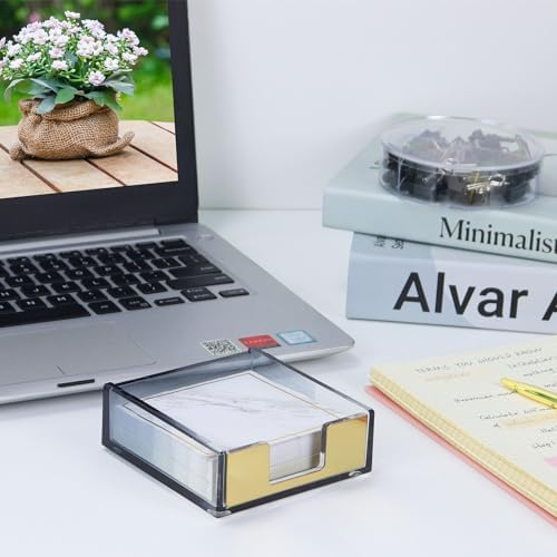 MultiBey Gradient Acrylic Sticky Note Holder Clear Post Memo Pad Dispenser