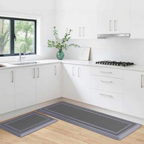 2PCS Kitchen Rugs Cushioned Anti-Fatigue Kitchen Mats Comfort Standing Mat