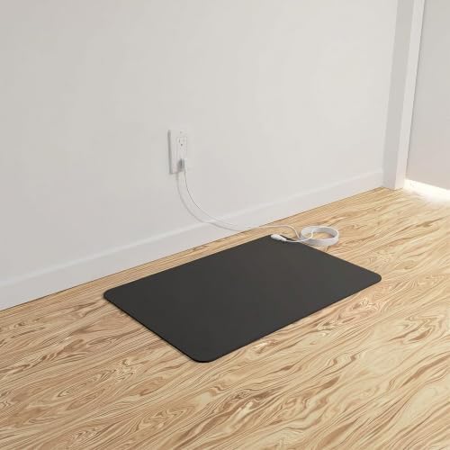 Grounding Mat, 24" x 16" Conductive Carbon Ground Pad with 15 Foot Cord, Non-Slip Rubber Backing, Portable Indoor Grounding for Desk, Floor, Home, Office, Wellness Routine