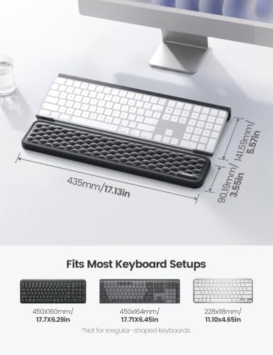 Vaydeer Keyboard Stand with Wrist Rest Set, Metal Keyboard Riser for Desk