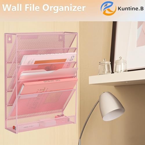 Kuntine.B Wall File Organizer Office Hanging Magazine Holder Wall File Organizer for Office Home