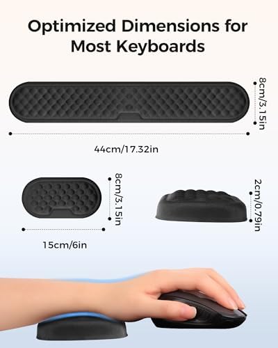 Ergonomic Wrist Support for Computer Keyboard and Mouse, 2-Piece Set