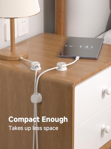 Magnetic Cable Clips, Adjustable Cord Holder Management, Adhesive Wire Keeper Organizer for Home Office Desk Phone PC Car Wall Desktop Nightstand Appliance (9-PCS White)