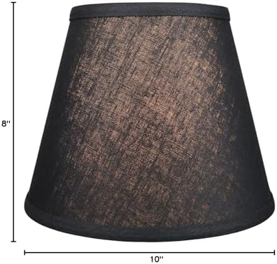 FenchelShades.com Lampshade 6" Top Diameter x 10" Bottom Diameter x 8" Slant Height 6x10x8" with Spider Attachment Diameter 0.4 Inch for Lamps with a Harp (Designer Linen Black)