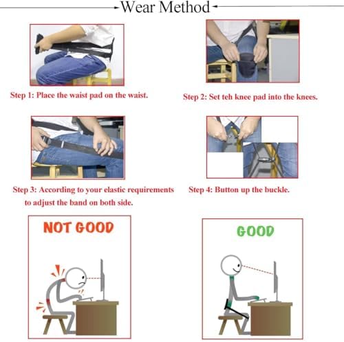Melo Lower Back Support Belt for All-Day Back Pain Relief, Posture Corrector Harness, Sciatica Relief, Improves Posture While Sitting, Ideal for Office, Home & Outdoor Use,Grey