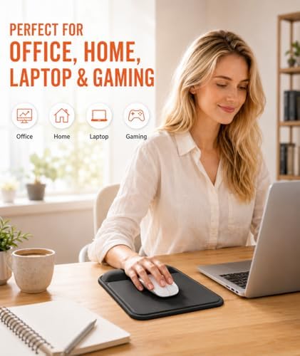 eulps Ergonomic Mouse Pad with Wrist Rest, Gel Mousepad with Soft Wrist Support, Non-Slip PU Base, Smooth Surface Mouse Pad for Wrist Pain Relief, Computer Laptop Office Home & Gaming (Classic Black)