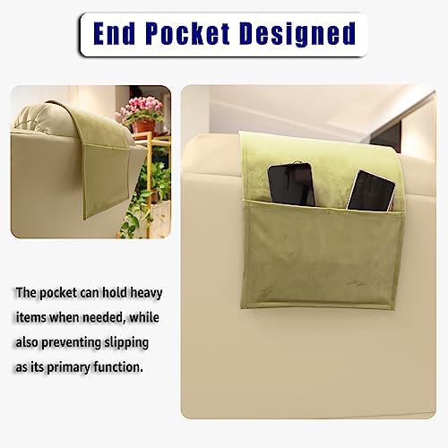 Velvet Recliner Headrest Pillow, Non-Slip Neck Support, Beige