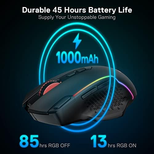Redragon M810 PRO Wireless RGB Gaming Mouse 10000 DPI Remapping Keys