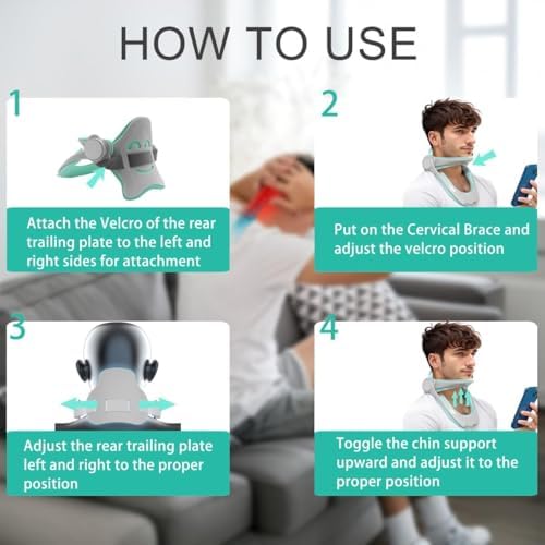Neck Brace for Neck Pain and Support, 360° Adjustable Neck Traction Device