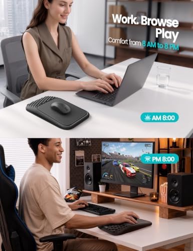 Vaydeer Mouse Pad with Wrist Rest, Ergonomic Memory Foam Wrist Support