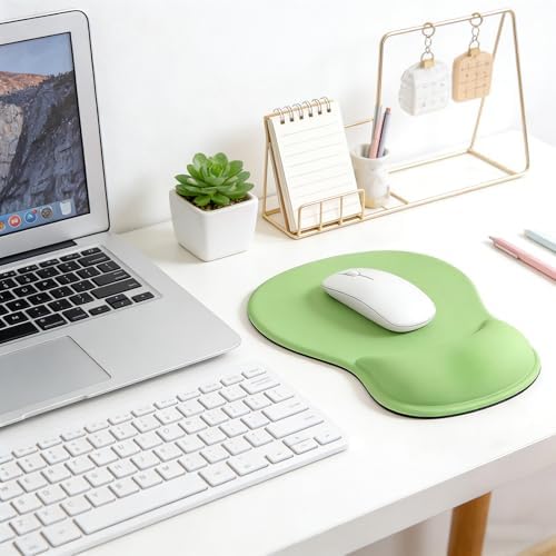 Ergonomic Mouse Pad with Wrist Rest - Gel Wrist Support Mousepad with Non-Slip PU Base for Computer, Laptop, Office & Home