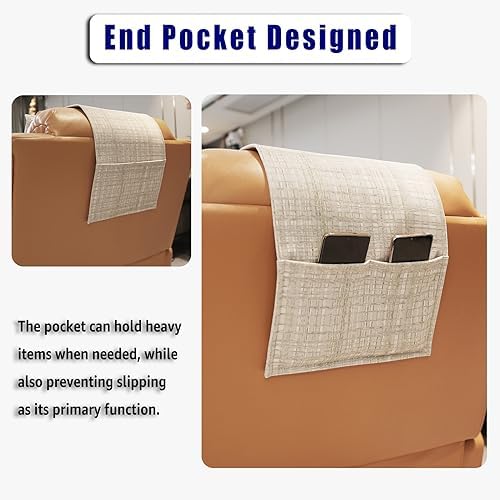 Velvet Recliner Headrest Pillow, Non-Slip Neck Support, Stripes