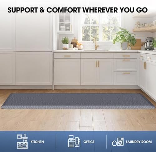 Anti-Fatigue Kitchen Mats for Floor Standing and Comfort Desk Mats 17"x60"